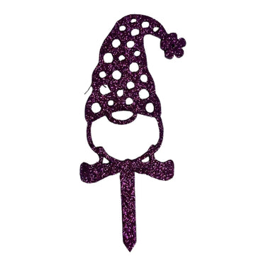 Handmade plant stakes with a difference - Sparkling Purple Gnome - Unicorn Fart Productions